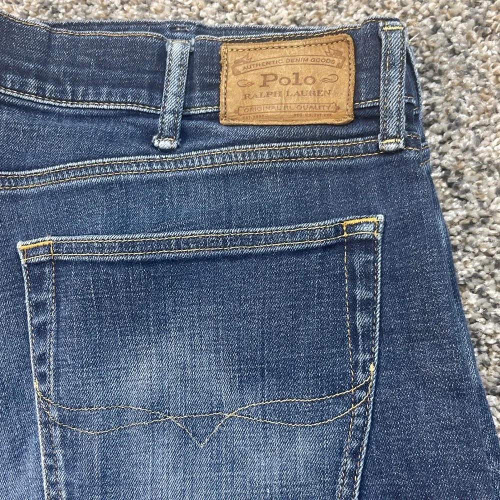 Polo Ralph Lauren Men's 38x31 Varick Slim Straight‎ Jeans Dark Wash Blue Denim
